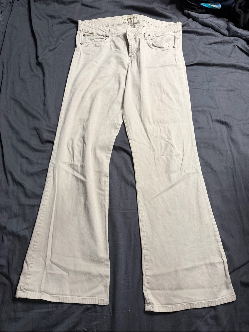 lei Off-White Wide-Leg Flared Trousers